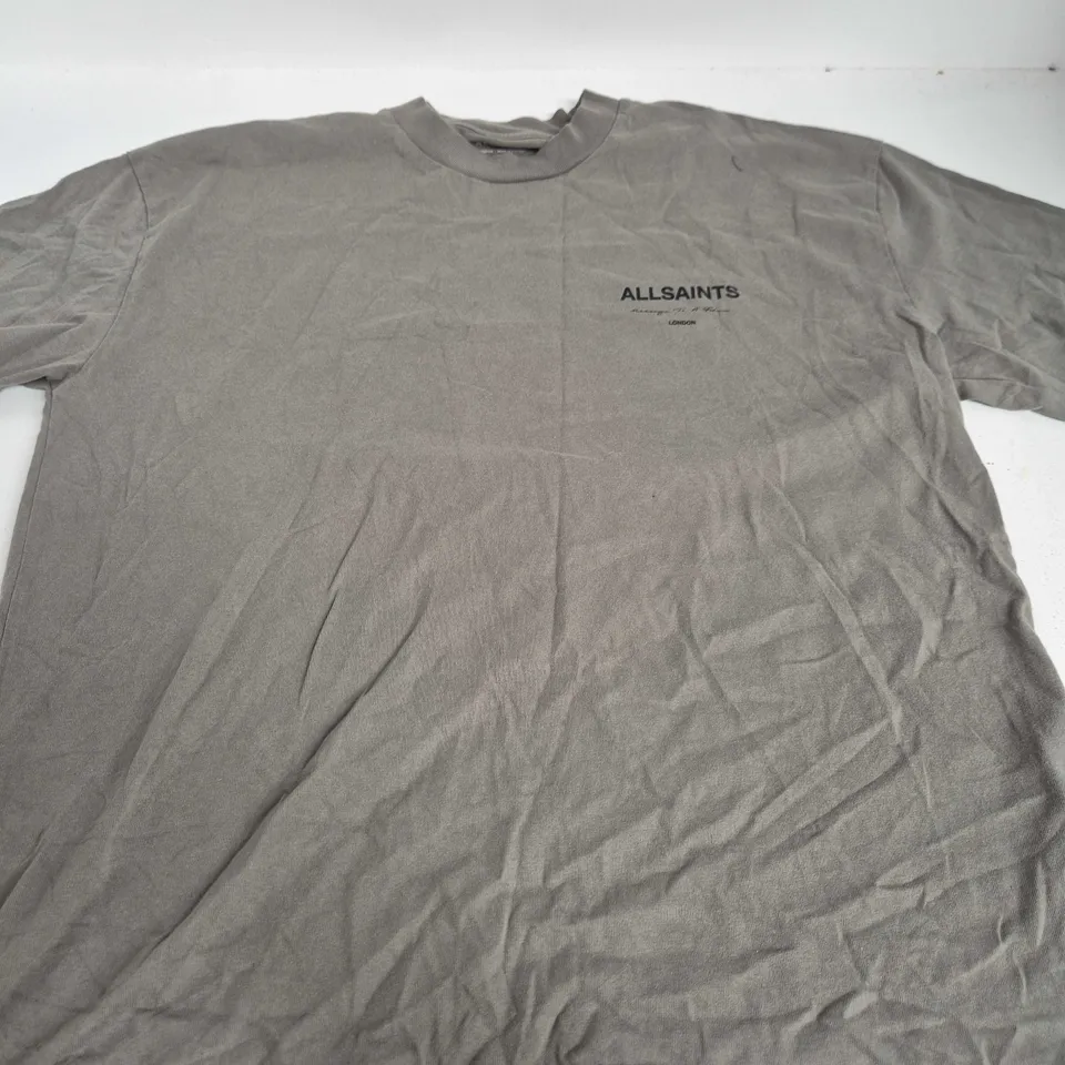 ALLSAINTS LONDON GREY CREW-NECK T-SHIRT - SIZE M