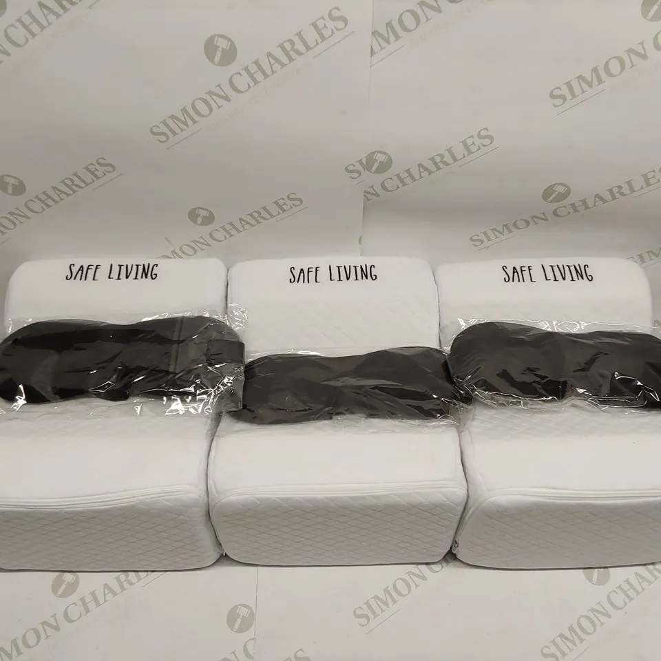 BOX OF 3X BRAND NEW SAFE LIVING ORTHOPEDIC KNEE PILLOWS WITH SLEEPING MASKS