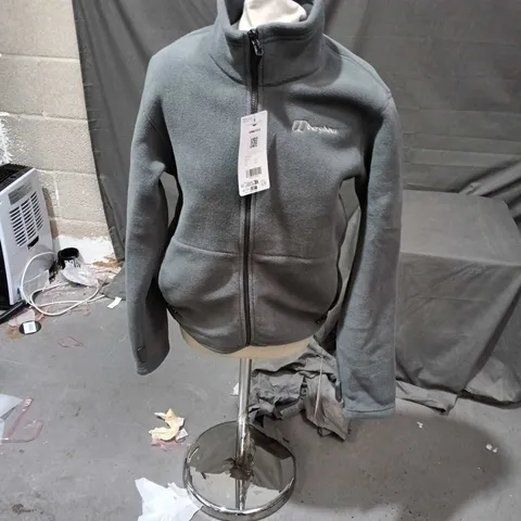 BERGHAUS FLEECE JACKET – GREY, FULL-ZIP FRONT SIZE XS