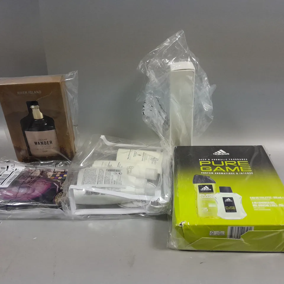 APPROXIMATELY 6 ASSORTED FRAGRANES AND COSMETIC ITEMS TO INCLUDE RIVER ISLAND, ADIDAS AND BEAUTY WORKS