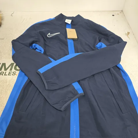 NIKE DRI-FIT MENS JACKET – NAVY WITH BLUE PANELS, SIZE S