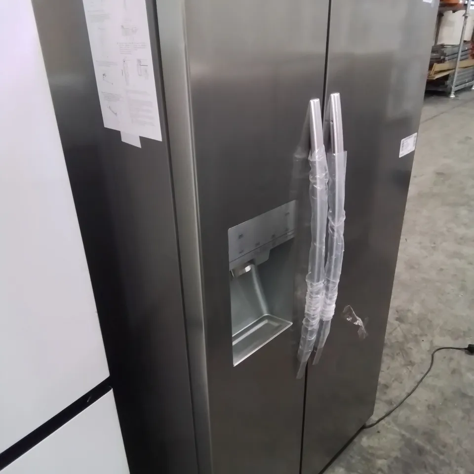 HISENSE DOUBLE-DOOR, FREESTANDING FRIDGE FREEZER WITH ICE AND WATER DISPENSER - COLLECTION ONLY