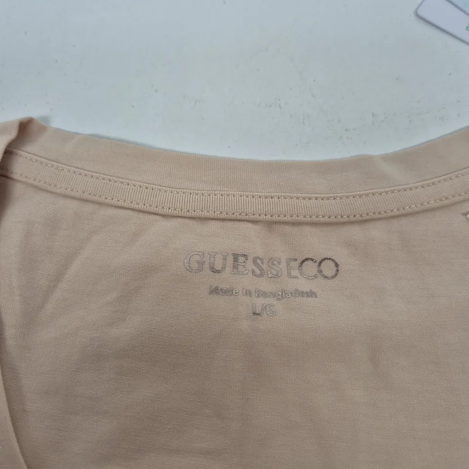 GUESS ECO T‑SHIRT – BEIGE, UK SIZE L
