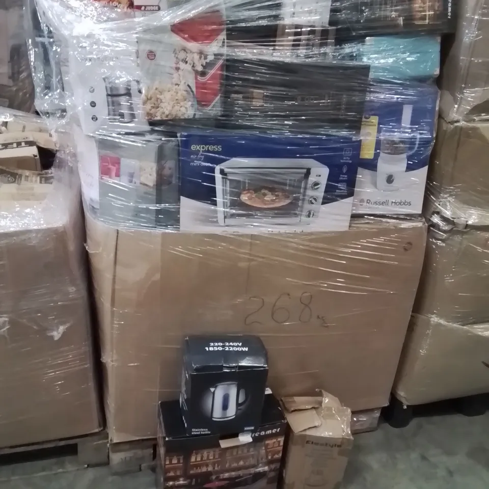 PALLET OF ASSORTED ELECTRICAL ITEMS TO INCLUDE;FOOD CHOPPER,KETTLE,TURNTABLE PLAYER 