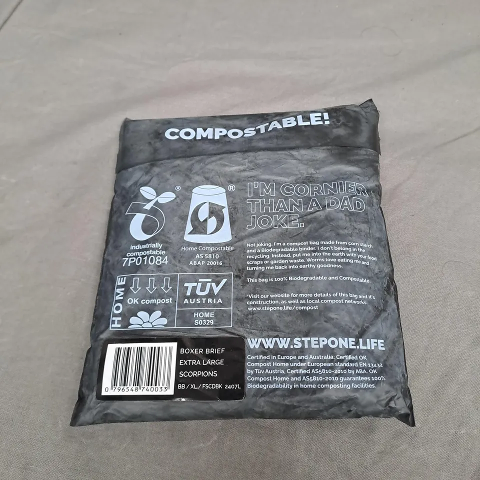 SEALED STEP ONE BOXER BRIEF IN SCORPIONS SIZE XL 