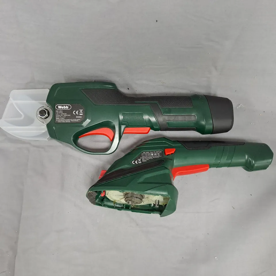 WEBB 7.2V CORDLESS PRUNER & HEDGE SHEARS SET – WE7.2GHSSEC-MO