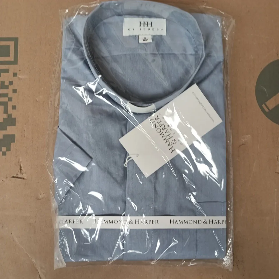 BAGGED HAMMOND & HARPER SHORT SLEEVE SHIRT IN BLUE SIZE 16"