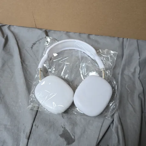 BOX OF ASSORTED HOUSEHOLD ITEMS INCLUDING WHITE OVER-EAR HEADPHONES, OUD ROMANCEA AIR FRESHENER, MOSAIC GLASS , PLUS CLOTHING & TURQUOISE SNEAKERS