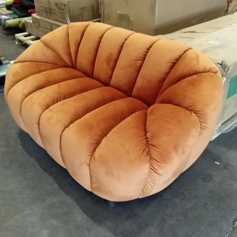 MITESH UPHOLSTERED SOFA - ORANGE VELVET