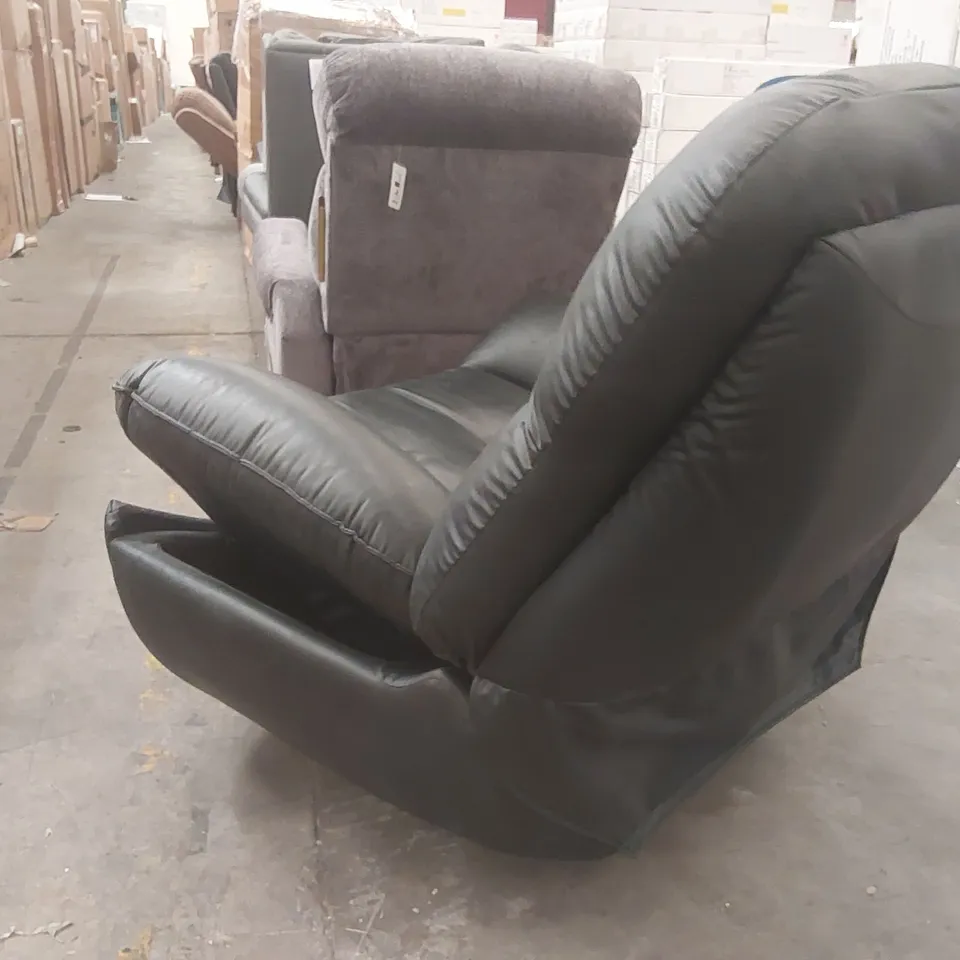QUALITY DESIGNER FAUX LEATHER MANUAL RECLINER/ROCKING ARMCHAIR