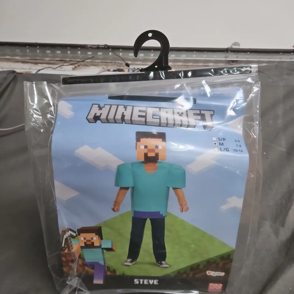 MINECRAFT STEVE ACTION FANCY DRESS COSTUME -  7/8 - M