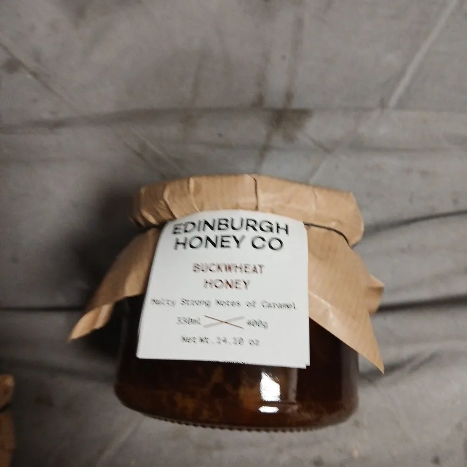 EDINBURGH HONEY CO ASSORTED HONEY JARS – LINDEN, BUCKWHEAT & HIGHLAND SPRING SOFT SET (330ML/400G EACH)