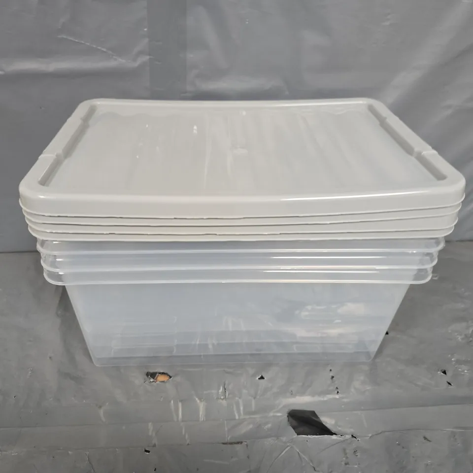 SET OF 4 PLASTIC SHOE BOXS