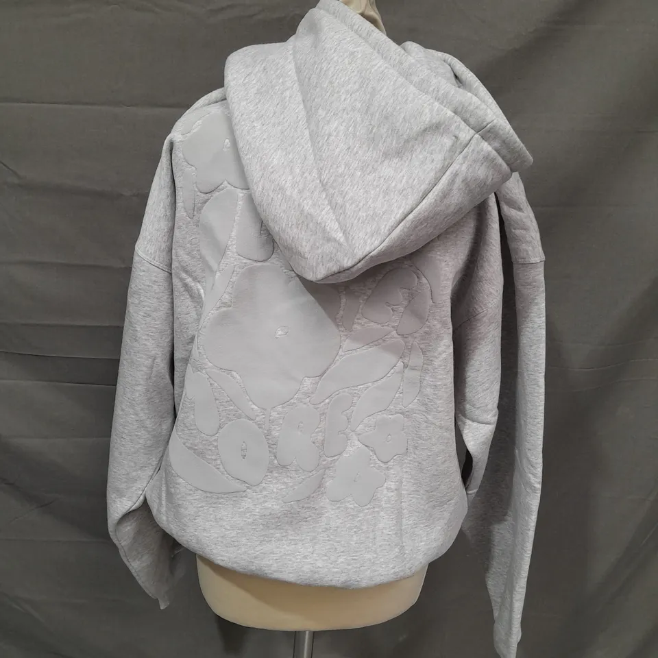 TIALA LOVE MORE OVERSIZED HOODIE IN GREY - SMALL