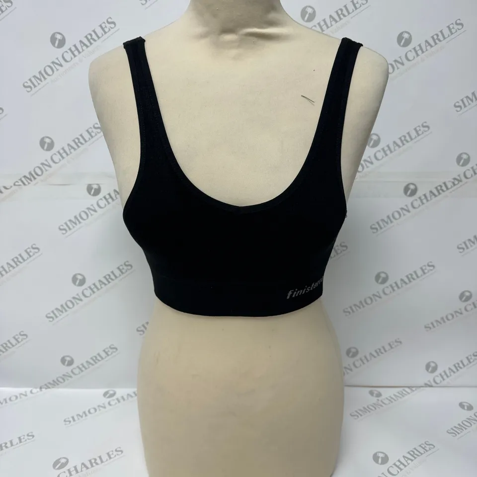 FINNISTERRE SIA SEAMLESS BRALET IN BLACK SIZE XS/S