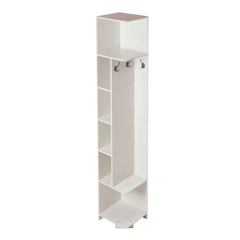 BOXED OPEN-STYLE CORNER RACK WITH HOOKS 