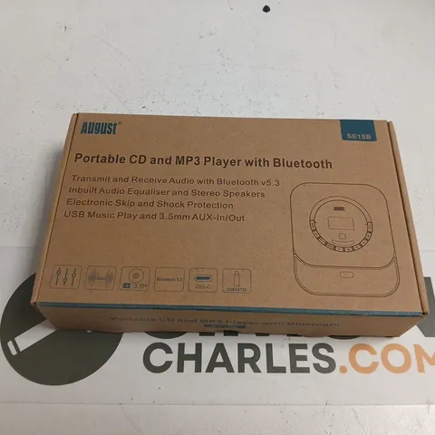 AUGUST SE15B PORTABLE CD & MP3 PLAYER WITH BLUETOOTH β BOXED