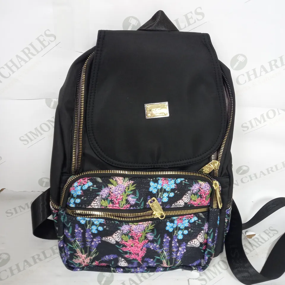 YUESITE BACKPACK IN BLACK FLORAL ONE SIZE