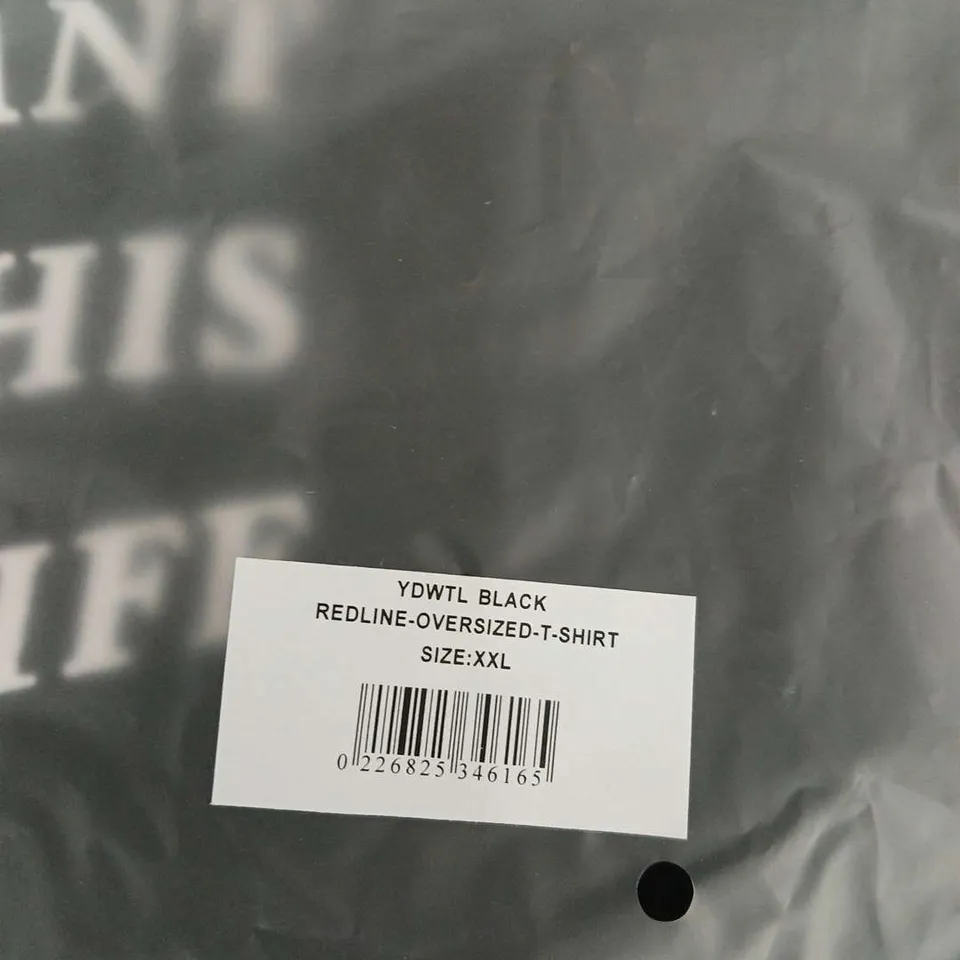 YOU DON'T WANT THIS LIFE REDLINE OVERSIZED T-SHIRT – BLACK, SIZE XXL – LOT OF 4