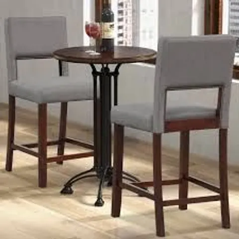 BOXED COSTWAY GREY BAR STOOL SET OF 2