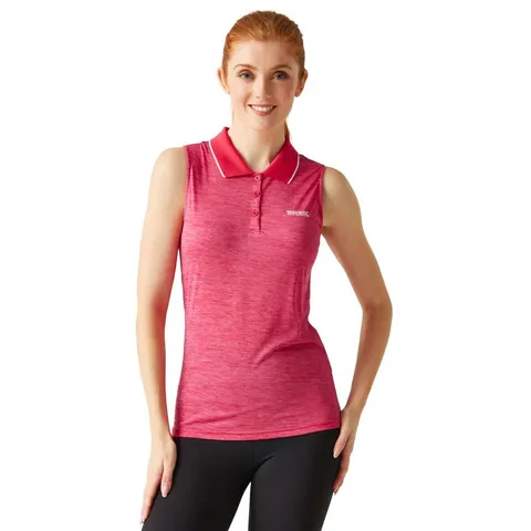 BRAND NEW REGATTA WOMENS TIMA II POLO VEST IN PINK POTION/FLAMINGO PINK - UK 8