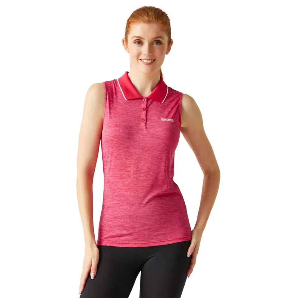 BRAND NEW REGATTA WOMENS TIMA II POLO VEST IN PINK POTION/FLAMINGO PINK - UK 8