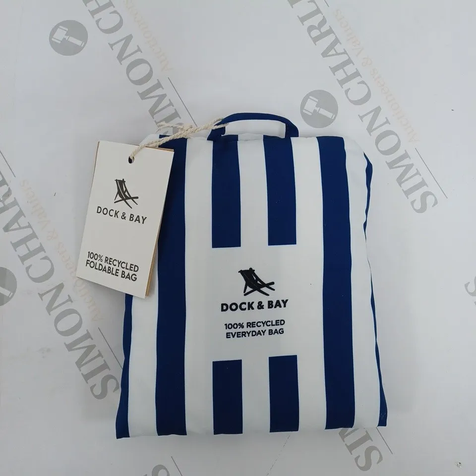 DOCK & BAY FOLDABLE BAG WHITE/BLUE 39X19CM MEDIUM