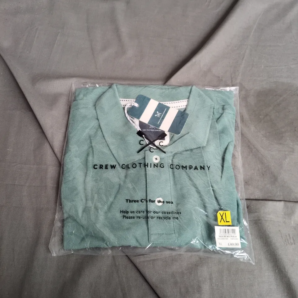 CREW CLOTHING COMPANY MELBURY POLO SHIRT SAGEBRUSH – XL