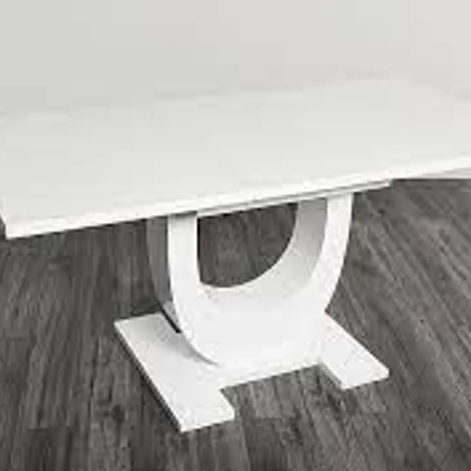 BOXED DESIGNER OSLO WHITE HIGH GLOSS EXTENDING DINING TABLE 120-160 (2 OF 2 BOXES, COMPLETE)