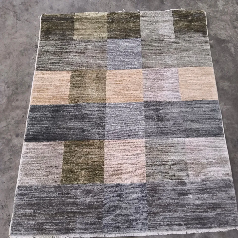 PATCHWORK RUG – GREY, TAUPE & BEIGE SQUARES (RECTANGULAR) (120X150CM)