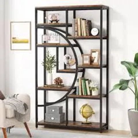 BOXED 403.86CM H X 381CM W METAL GEOMETRIC BOOKCASE (1 BOX)