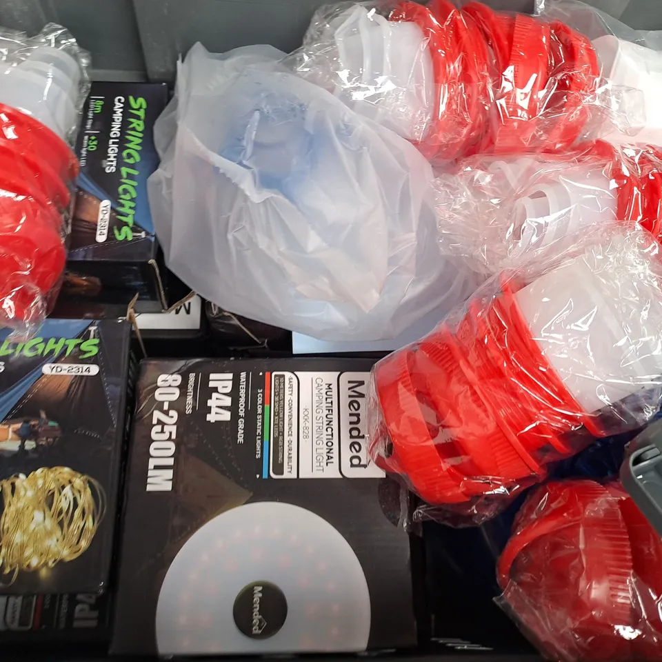 APPROXIMATELY 15 ASSORTED HOUSEHOLD ITEMS TO INCLUDE STRING LIGHTS, HEPA COMPONENT SET, ETC