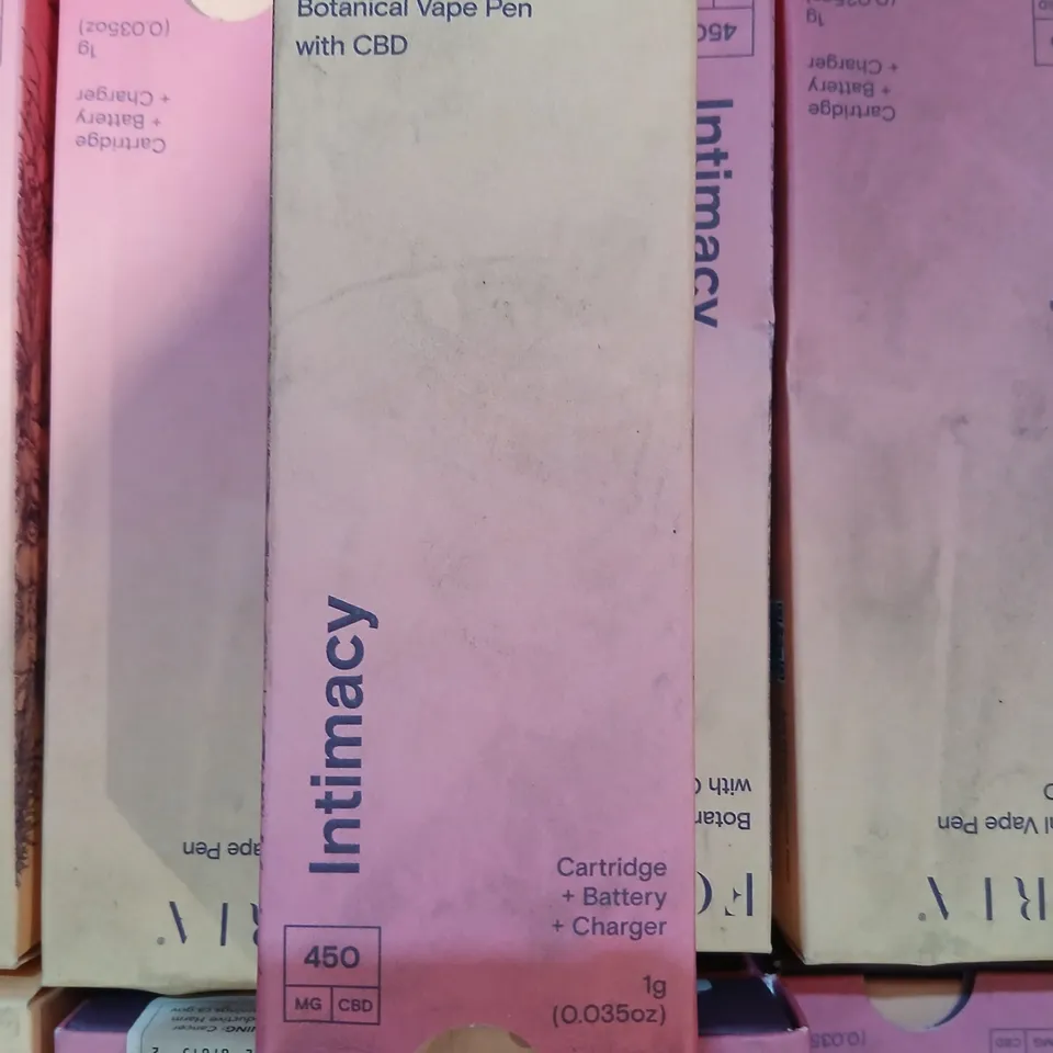 APPROXIMATELY 20 INTIMACY CBD VAPE PEN – CARTRIDGE, BATTERY & CHARGER (450 MG CBD)