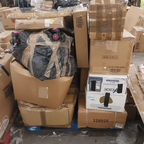 PALLET OF ASSORTED INCOMPLETE FURNITURE AND HOUSEHOLD ITEMS