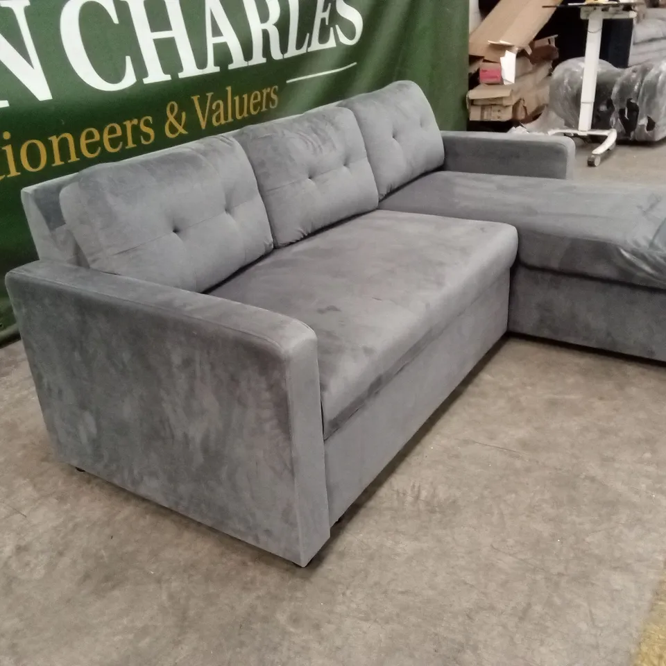 DESIGNER 3 SEATER CHAISE PULL-OUT SOFA BED