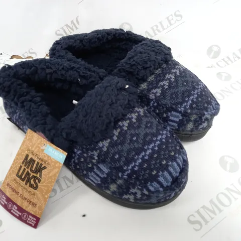 MUK LUKS ANAIS SLIPPERS IN BLUE UK SIZE 6