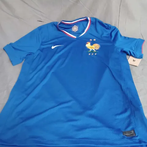 NIKE FFF MEND DRI-FIT FOOTBALL JERSEY IN BLUE SIZE L