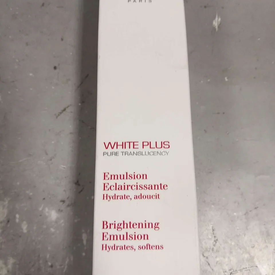 BOXED CLARINS WHITE PLUS BRIGHTENING EMULSION 75ML