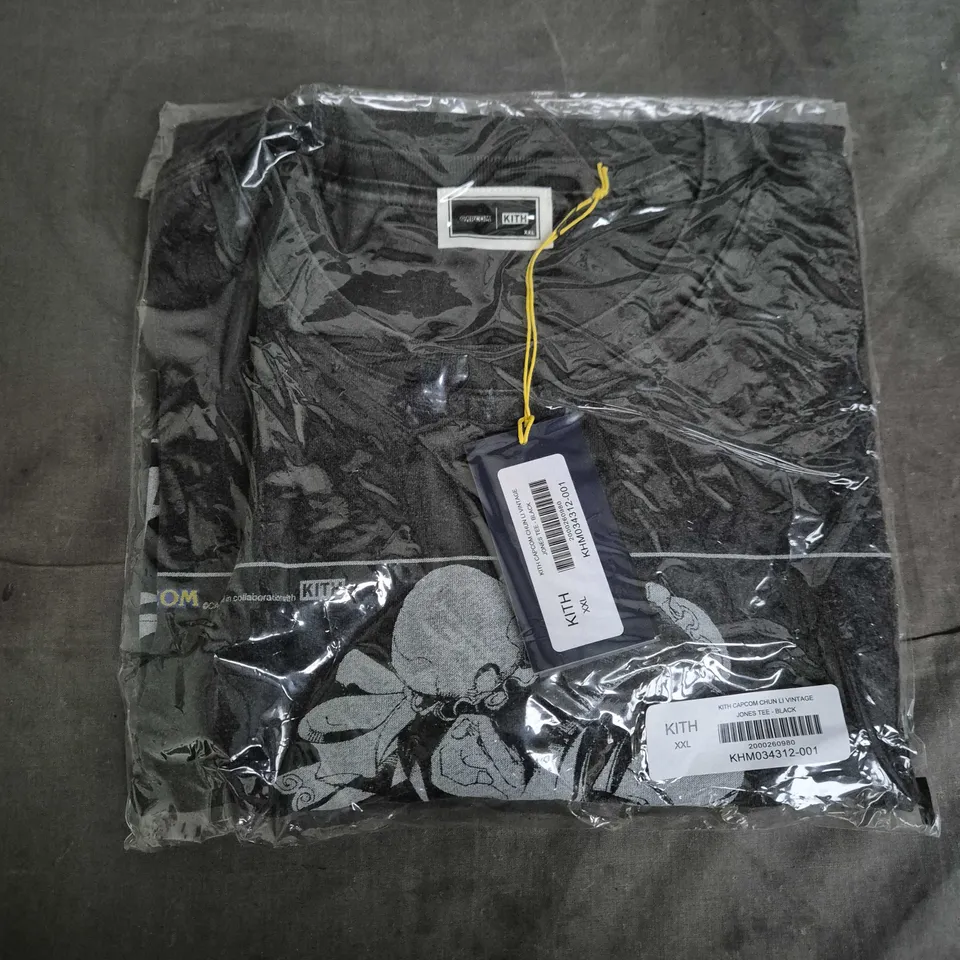 BAGGED KITH CAPCOM CHUN LI VINTAGE JONES TEE – BLACK, XXL