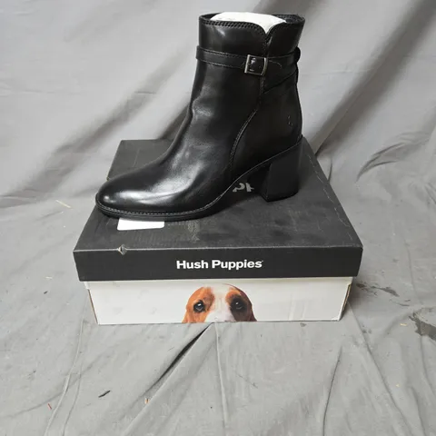 HUSH PUPPIES BLACK LEATHER ANKLE BOOT – WOMEN'S UK SIZE 5