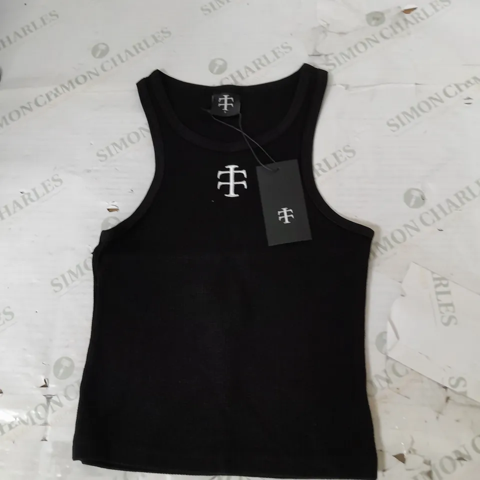 TELETECH RIBBED VEST IN BLACK SIZE S