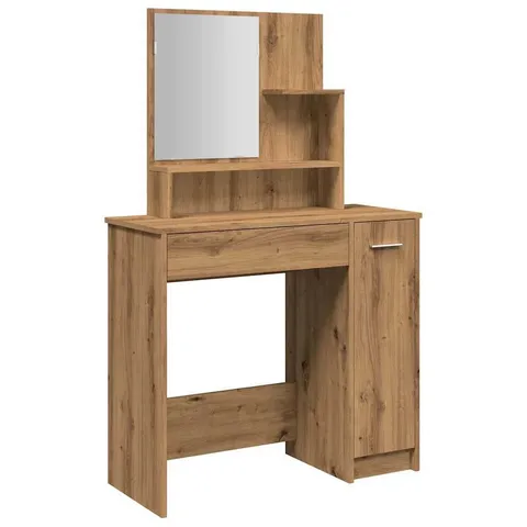 BOXED DRESSING TABLE WITH MIRROR - WOOD EFFECT ORANGE BROWN (1 BOX)