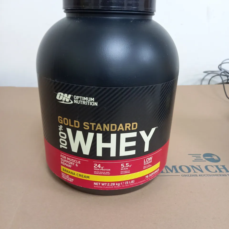 OPTIMUM NUTRITION GOLD STANDARD 100% WHEY PROTEIN POWDER BANANA CREAM FLAVOUR 2.28KG