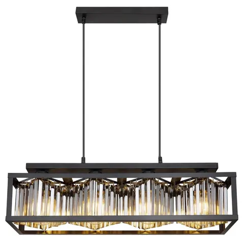 BOXED 4 LIGHT MATTE BLACK PENDANT (1 BOX)