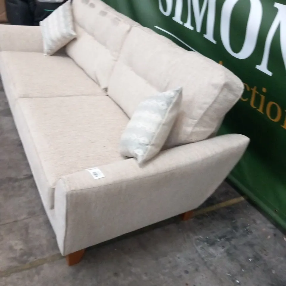 DESIGNER ASHLEY BEIGE FABRIC THREE SEATER SOFA