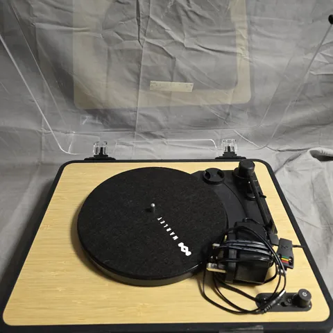 MARLEY TURNTABLE WITH WOODEN PLINTH AND CLEAR DUST COVER