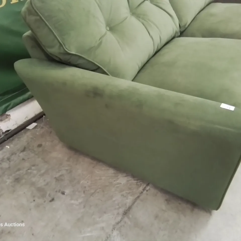 QUALITY BRITISH DESIGNER LOUNGE Co. THREE SEATER SOFA PLUSH GREEN FABRIC 
