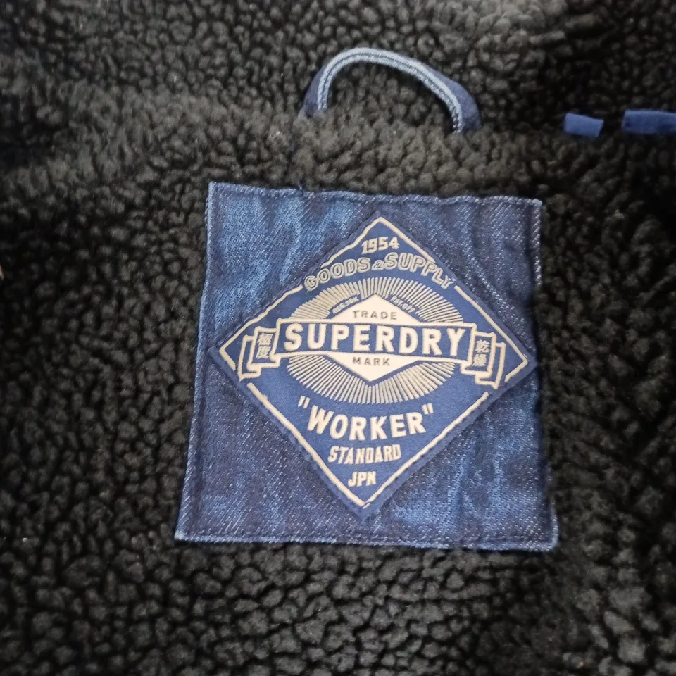 SUPERDRY DENIM JACKET WITH SHERPA LINING – XLARGE
