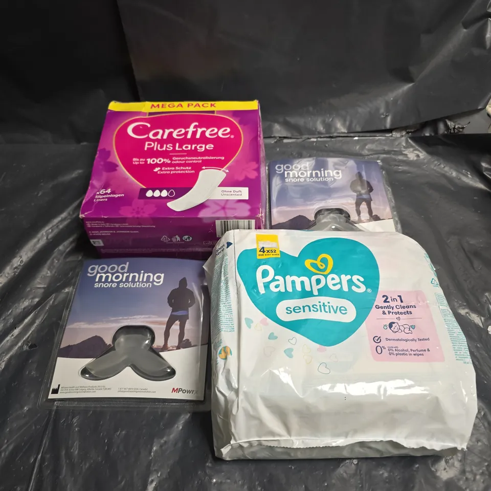 APPROXIMATELY 20 ASSORTED COSMETICS ITEMS TO INCLUDE PAMPERS , PROTECTION PADS , ETC 