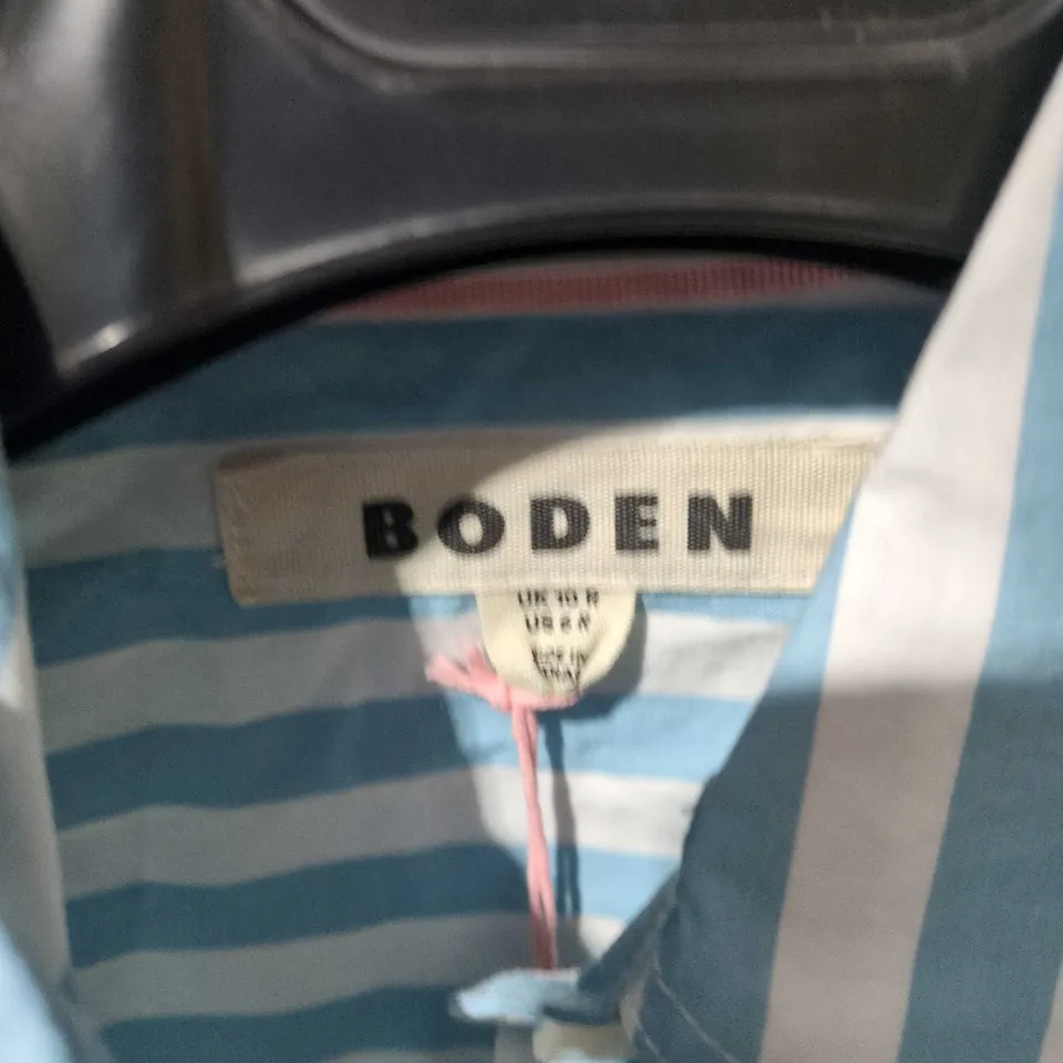 BODEN BLUE & WHITE STRIPE SHIRT – WOMEN'S, UK 10
